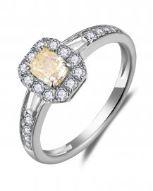 MULTI TONE CUSHION DIAMOND ENGAGEMENT RING (TR5752)